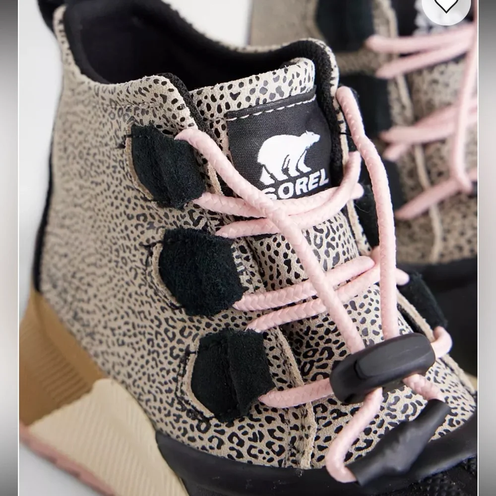 3Y Sorel Kids Black, Pink & Tan Leopard Rain + Snow Boots